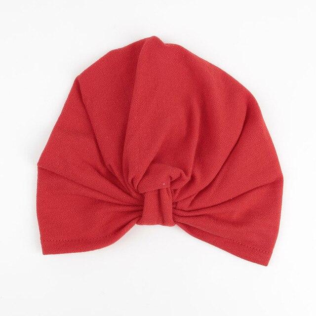Nishine Baby Turban Hat with Bow Children Hats Cotton Blend Newborn Beanie Top Knot Caps Kids Headwear Photo Props Shower Gift