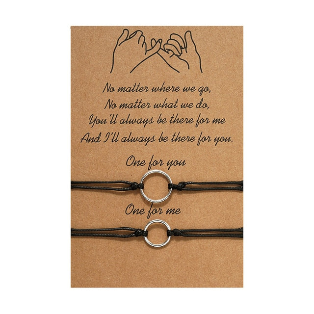 New Fashion Couple Bracelets Sun Moon Cross Sunflower Pendant Adjustable Rope Chain Bracelet Lucky Friendship Jewelry