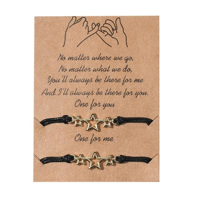 New Fashion Couple Bracelets Sun Moon Cross Sunflower Pendant Adjustable Rope Chain Bracelet Lucky Friendship Jewelry