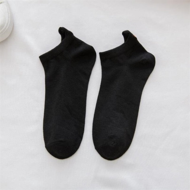 Fashion man socks cotton high quality summer korean style cartoon ankle socks men's colorful funny embroidered socks