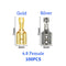100Pcs/lot 2.8/4.8/6.3mm Female and male Crimp Terminal Connector Gold Brass/Silver Car Speaker Electric Wire Connectors Set