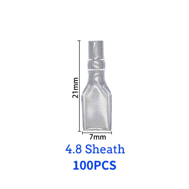 100Pcs/lot 2.8/4.8/6.3mm Female and male Crimp Terminal Connector Gold Brass/Silver Car Speaker Electric Wire Connectors Set