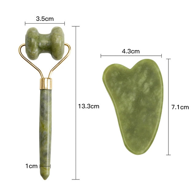 Jade Roller Massager for Face Roller Gua Sha Jade Stone Face Massager Beauty Thin Face Lift Anti Wrinkle Facial Skin Care Tools