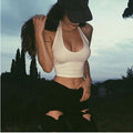 Summer 2021 Sexy party tops Backless Hollow Out Fitness Sleeveless Short Crop Tops Camisoles streetwear black lace up Crop Tops