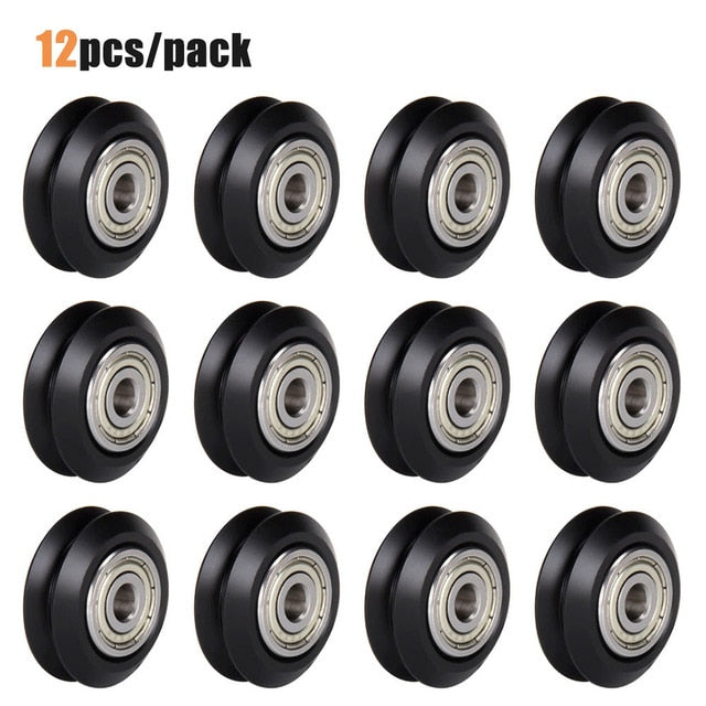 12/24pcs CNC Openbuilds Plastic POM Wheel with 625zz Idler Pulley Gear Passive Round/V-Slot Perlin Pulley Wheel for CR10 Ender 3