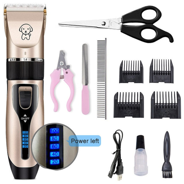 Clipper For Dog Clippers Dogs Grooming Clipper Kit USB Professional Rechargeable Low-Noise Pets Hair Trimmer Display Battery