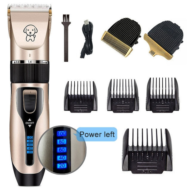 Clipper For Dog Clippers Dogs Grooming Clipper Kit USB Professional Rechargeable Low-Noise Pets Hair Trimmer Display Battery