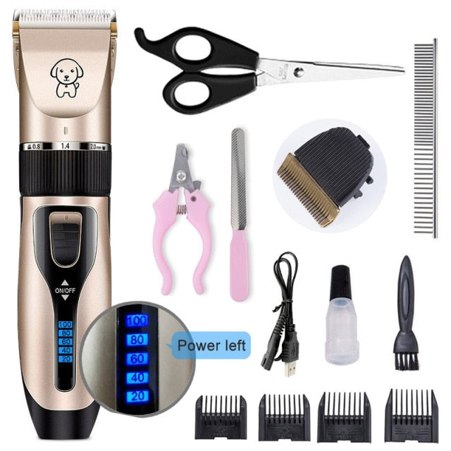 Clipper For Dog Clippers Dogs Grooming Clipper Kit USB Professional Rechargeable Low-Noise Pets Hair Trimmer Display Battery