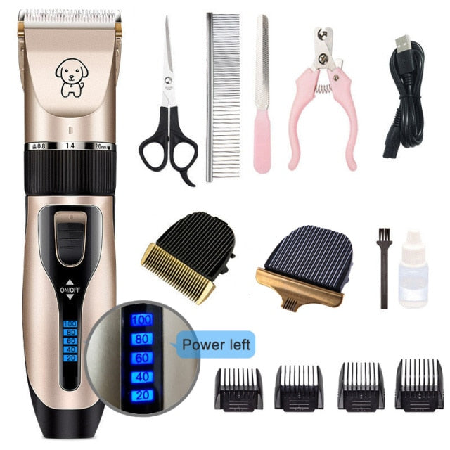 Clipper For Dog Clippers Dogs Grooming Clipper Kit USB Professional Rechargeable Low-Noise Pets Hair Trimmer Display Battery