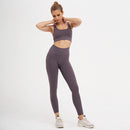 2 Piece Sets Womens Ribbed Yoga Sets Fitness Bra and Seamless High Waisted Sports Leggings Workout Clothes for Women