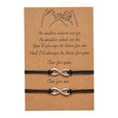 Handmade Braided Black Rope Bracelet Silver Color Bohemian Sun&Moon Charm Bracelets For Women Men Pinky Promise Card Bracelet