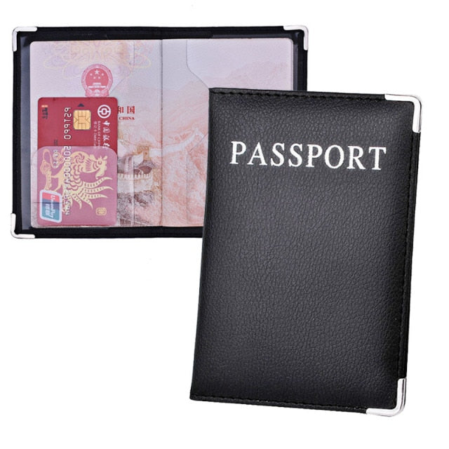 Travel Hasp Passport Holder Cover Leather Wallet Women Men Passports For Document Pouch Cards Case обложка на паспорт