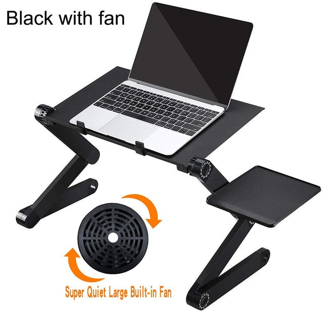 Adjustable Aluminum Laptop Desk Ergonomic Computer Desk Portable TV Bed Lapdesk Tray PC Table Stand Notebook Table Desk Stand