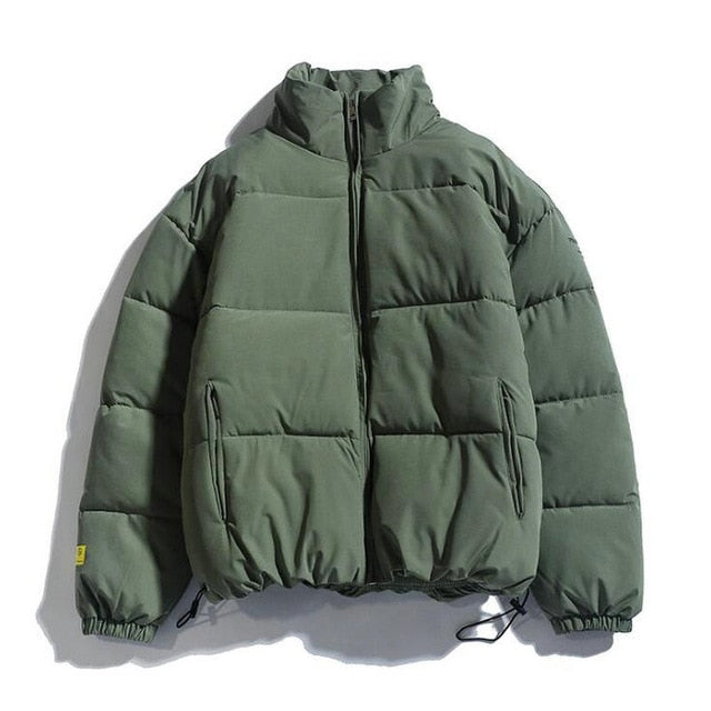 2021 Winter Coat Men's Warm Parkas Streetwear Cotton Coats Slim Male Jackets Solid Windproof Padded Coat Mens Clothing