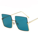 2020 Metal Semi-rimless Sunglasses Women Retro Oversized Square Sun Glasses Men Fashion Half Metal Frame Streetwear Eyewear UV