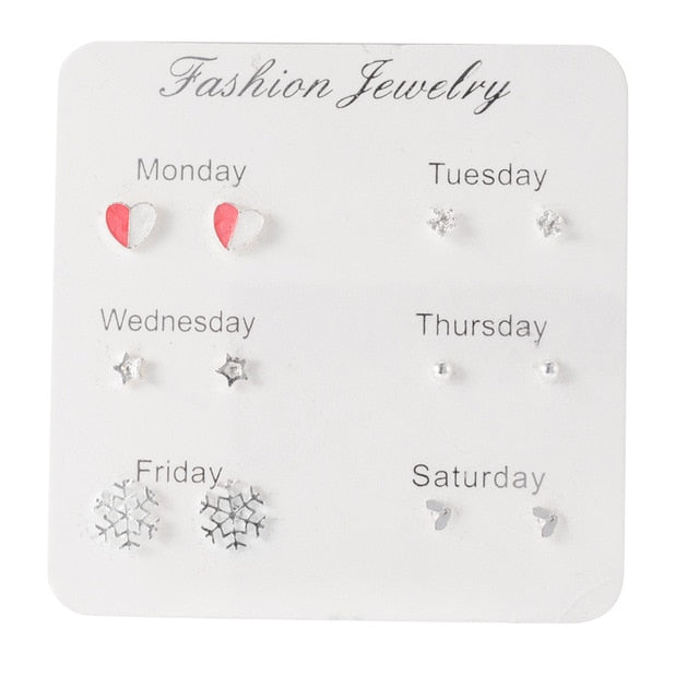 Hot Sale Fashion Bohemian Earrings Set For Women New Trendy Flower Round Geometric Metal Stud Earring 2021Trend Female Jewelry