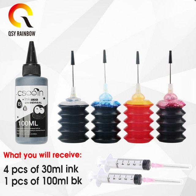 30ML Refill Dye Ink Kit For Epson Canon HP Brother Lexmark DELL Kodak Inkjet Printer Cartridge Printer for hp 302 301 652 21 901