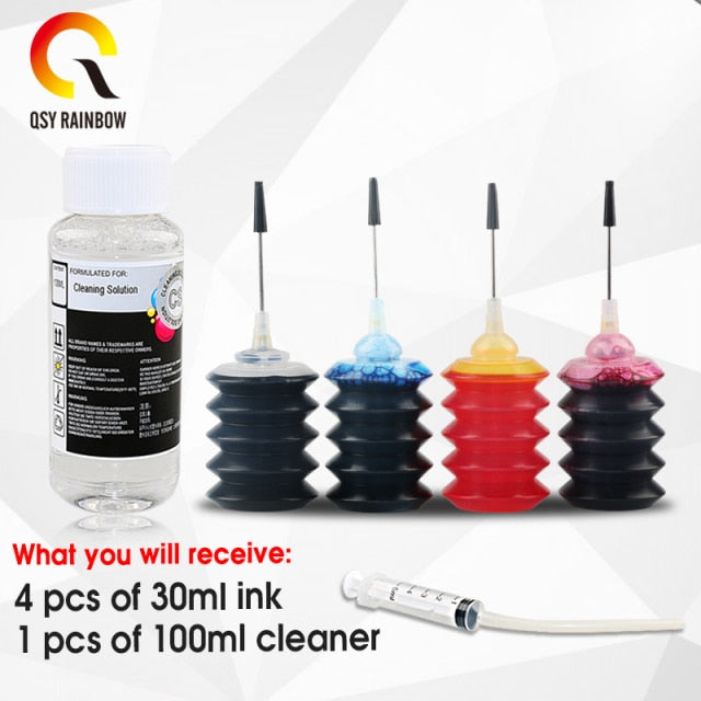 30ML Refill Dye Ink Kit For Epson Canon HP Brother Lexmark DELL Kodak Inkjet Printer Cartridge Printer for hp 302 301 652 21 901