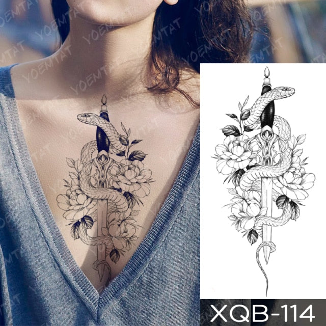 Waterproof Temporary Tattoo Sticker I Love You Flash Tattoos Lip Print Butterfly Flowers Body Art Arm Fake Sleeve Tatoo Women