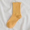 Instagram Hot Socks Women's Fashion Color Solid Socks Cotton Socks Woman Girls Casual Yellow White Green Pink Purple Socks