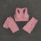 WAREBALL Seamless 3pcs Women Yoga Set Workout Bra Crop Top Short Sleeve T Shirt High Waist Fitness Gym Clothes Sports Suits