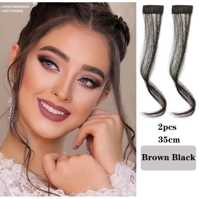 Synthetic Fake Bang Hair Piece Clip In Hair Extension Fake Fringes Bang Women Natural Air Bangs Clip on Bangs 24 Colors