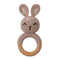 1pc Wooden Crochet Bunny Rattle Toy BPA Free Wood Ring Baby Teether Rodent Baby Gym Mobile Rattles Newborn Educational Toys