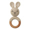 1pc Wooden Crochet Bunny Rattle Toy BPA Free Wood Ring Baby Teether Rodent Baby Gym Mobile Rattles Newborn Educational Toys