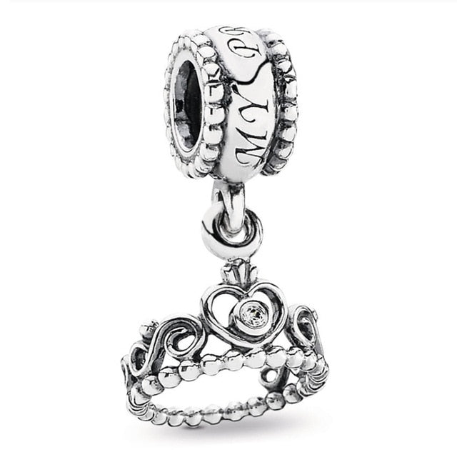AIFEILI Silver Color Lucky Cat Lion Safety Chain Crown Owl Pendant Fit Pandora Charms Bracelet DIY Women Original Beads Jewelry