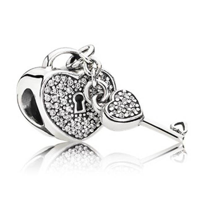 AIFEILI Silver Color Lucky Cat Lion Safety Chain Crown Owl Pendant Fit Pandora Charms Bracelet DIY Women Original Beads Jewelry