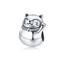 AIFEILI Silver Color Lucky Cat Lion Safety Chain Crown Owl Pendant Fit Pandora Charms Bracelet DIY Women Original Beads Jewelry