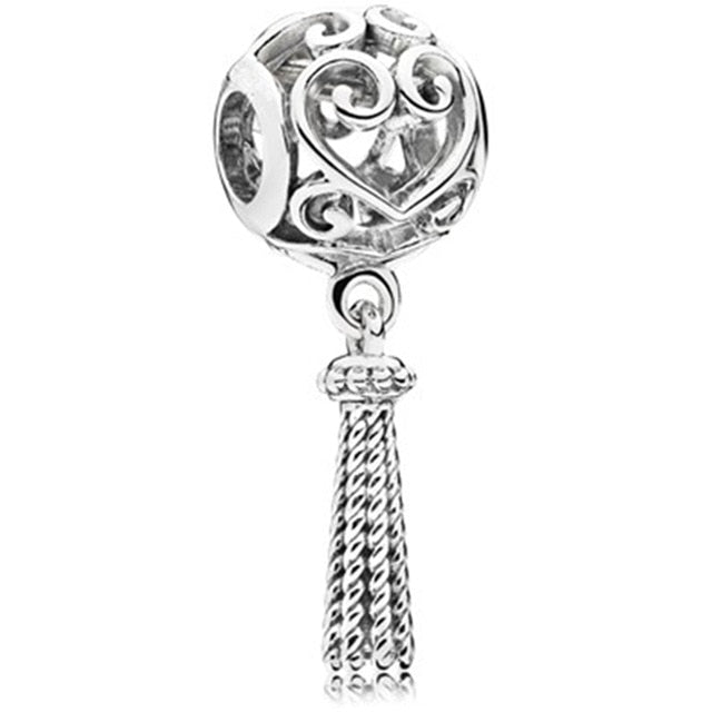 AIFEILI Silver Color Lucky Cat Lion Safety Chain Crown Owl Pendant Fit Pandora Charms Bracelet DIY Women Original Beads Jewelry