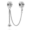 AIFEILI Silver Color Lucky Cat Lion Safety Chain Crown Owl Pendant Fit Pandora Charms Bracelet DIY Women Original Beads Jewelry