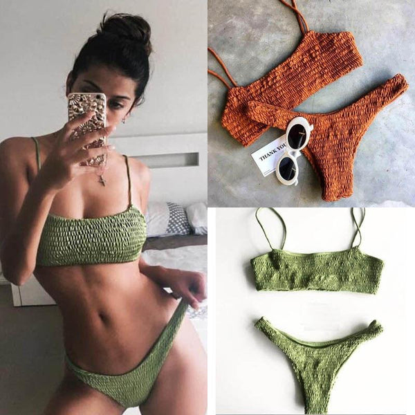 Meihuida Bikinis 2021 Mujer Women Swimwear Women Push-up Padded Bra Bandage Bikini Set Sexy Swimsuit e Swimwear Bathing