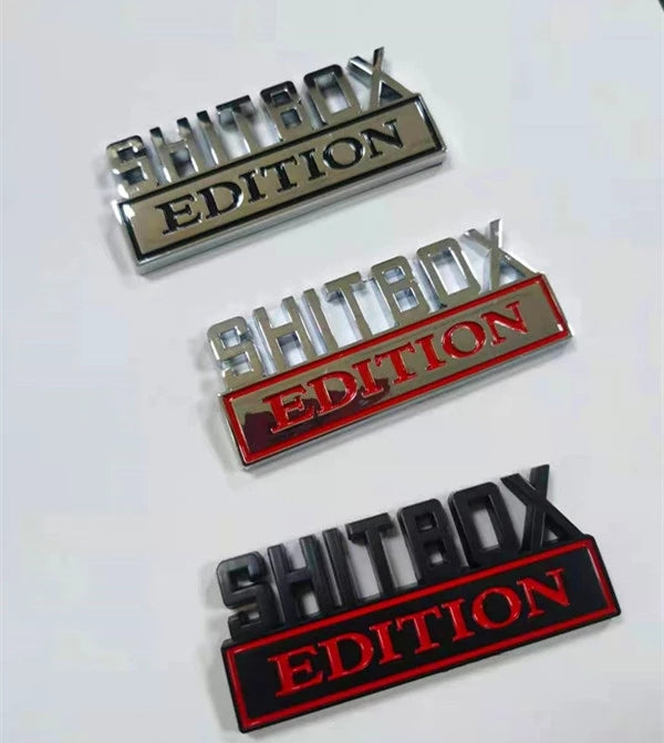 1X 3D ABS Emblem SHITBOX EDITION Badge Car Tail Side Sticker Accessories
