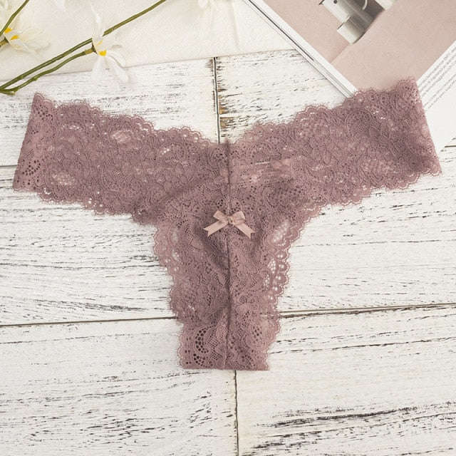 Sexy Lace Thong Womens Panties Seamless T Panty Mesh Underpant Floral G-String Ladies Lingerie Women Transparent Erotic Panties