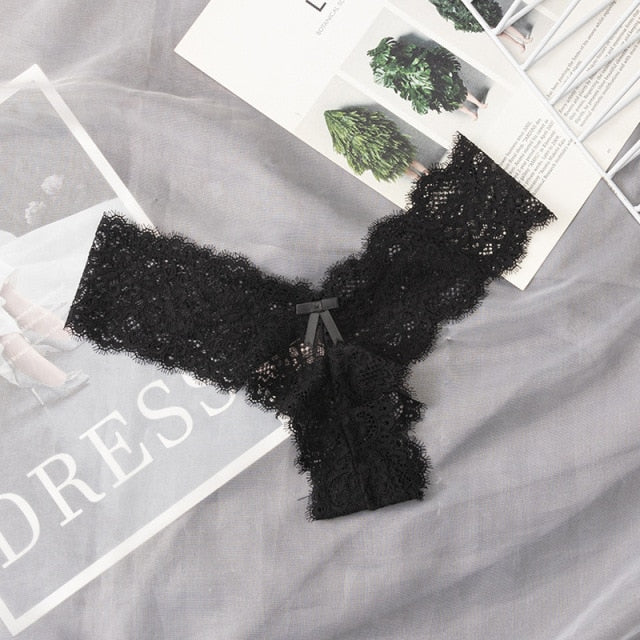 Sexy Lace Thong Womens Panties Seamless T Panty Mesh Underpant Floral G-String Ladies Lingerie Women Transparent Erotic Panties