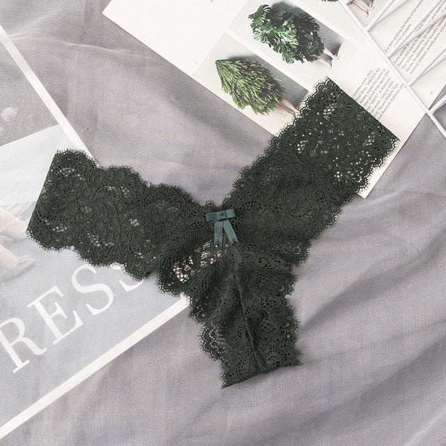 Sexy Lace Thong Womens Panties Seamless T Panty Mesh Underpant Floral G-String Ladies Lingerie Women Transparent Erotic Panties