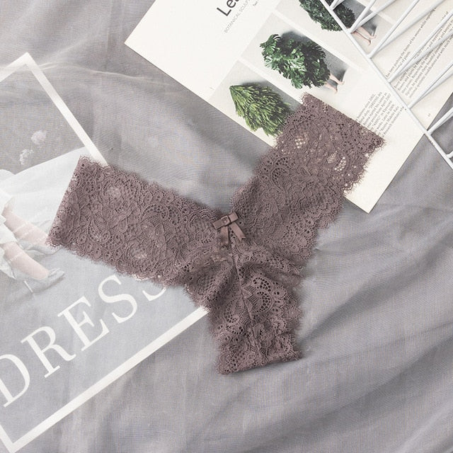 Sexy Lace Thong Womens Panties Seamless T Panty Mesh Underpant Floral G-String Ladies Lingerie Women Transparent Erotic Panties