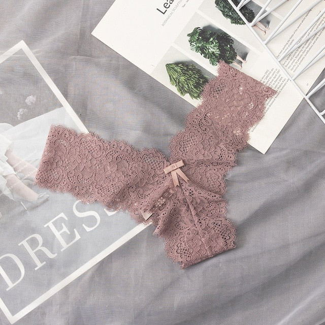 Sexy Lace Thong Womens Panties Seamless T Panty Mesh Underpant Floral G-String Ladies Lingerie Women Transparent Erotic Panties