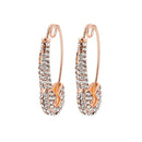 Lost Lady New Rhinestone Crystal Safe Pin Hoop Huggies Earrings Women Cute Heart Hanging Earrings Wholesale Jewelry Party Gifts