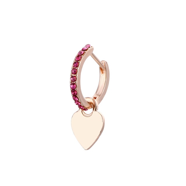 Lost Lady New Rhinestone Crystal Safe Pin Hoop Huggies Earrings Women Cute Heart Hanging Earrings Wholesale Jewelry Party Gifts