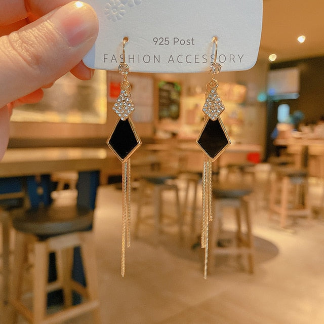 Tassel earrings high sense of 2020 new trendy earrings female Korean long fashion earrings elegant exquisite Women's Earrings