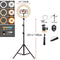 10in LED Selfie Ring Light Photography RingLight Phone Stand Holder Tripod Circle Fill Light Dimmable Lamp Trepied Makeup
