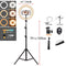 10in LED Selfie Ring Light Photography RingLight Phone Stand Holder Tripod Circle Fill Light Dimmable Lamp Trepied Makeup