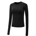SALSPOR Sexy Women Solid Printing Sport Shirts Solid Color High Elastic Gym Yoga Top Running Breathable Long sleeve T-Shirts Top