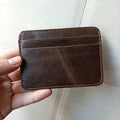 New Arrival Vintage Men's Genuine Leather Credit Card Holder Small Wallet Money Bag ID Card Case Mini Purse For Male