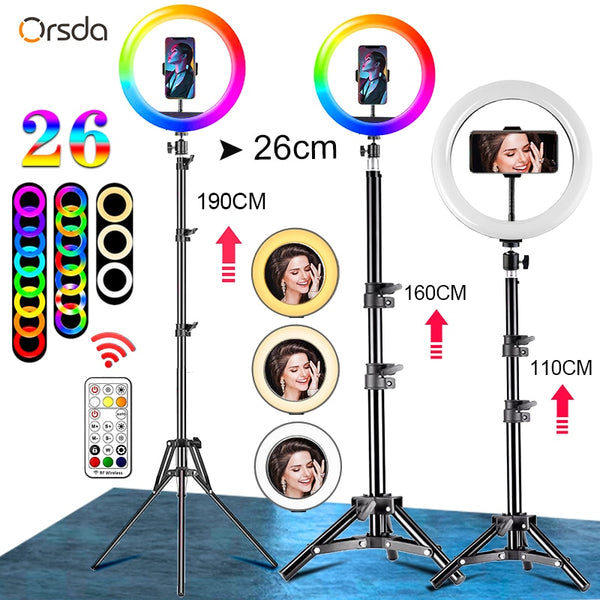Orsda 10-12 Inch Led Ring Light With Tripod RingLight Selfie Ring Light for Makeup Video Live Aro De Luz Para Hacer Tik Tok