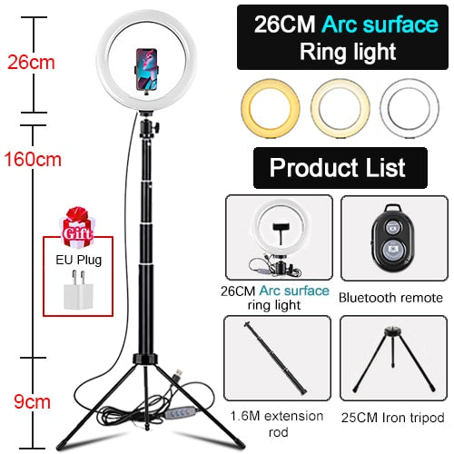 Orsda 10-12 Inch Led Ring Light With Tripod RingLight Selfie Ring Light for Makeup Video Live Aro De Luz Para Hacer Tik Tok