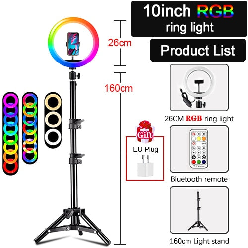Orsda 10-12 Inch Led Ring Light With Tripod RingLight Selfie Ring Light for Makeup Video Live Aro De Luz Para Hacer Tik Tok
